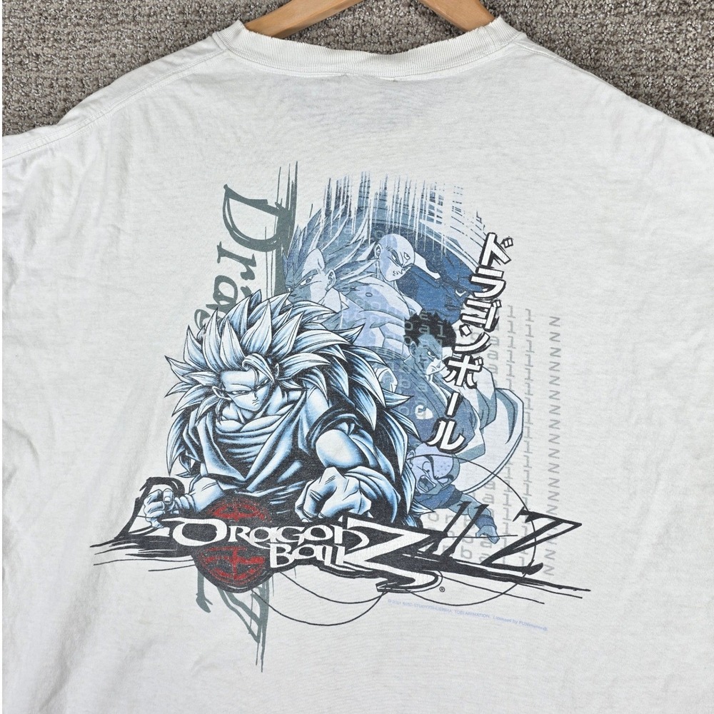 Vintage 2000 Dragon Ball Z‎ Goku Vegeta Gohan T-Shirt White XXL Distressed White